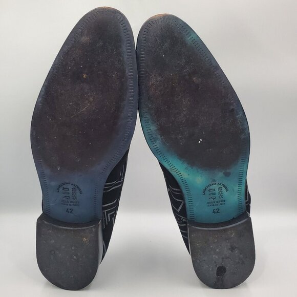GIOVANNI CONTI SUEDE LEATHER DESIGN SHINY DRESS SHOE LACE LOAFERS BLACK 42 US 9 - Picture 5 of 7